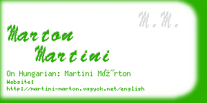 marton martini business card